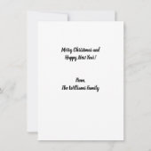 Benutzerdefiniertes Rot- und Schwarzes Foto Mitteilungskarte (Rückseite)