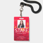 Benutzerdefiniertes rotes Abzeichen für Veranstalt Ausweis (Vorderseite mit Lanyard)