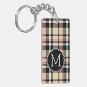 Benutzerdefiniertes rotes Beige Schwarz-weiße Quad Schlüsselanhänger (Vorderseite links)