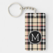 Benutzerdefiniertes rotes Beige Schwarz-weiße Quad Schlüsselanhänger (Vorderseite)