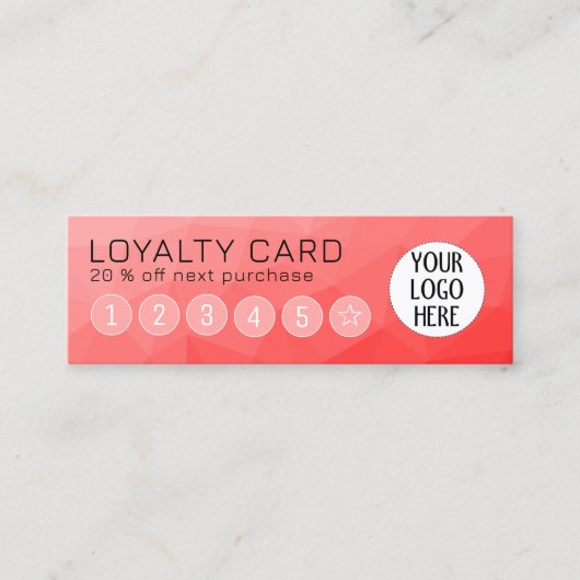 Benutzerdefiniertes rotes Gradient Geometric Mesh  Treuekarte (Vorderseite)