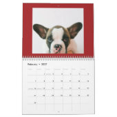 Benutzerdefiniertes rotes Haustierfoto Kalender (Feb 2027)