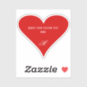 Benutzerdefiniertes rotes Herz Valentinstag Name & Aufkleber (Blatt)