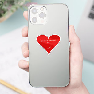 Benutzerdefiniertes rotes Herz Valentinstag Name & Aufkleber