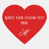 Benutzerdefiniertes rotes Herz Valentinstag Name & Herz-Aufkleber (Vorderseite)