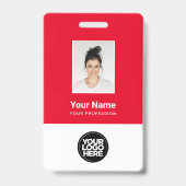 Benutzerdefiniertes rotes Mitarbeiterfoto, Barcode Ausweis (Vorderseite)