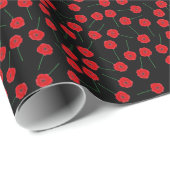 Benutzerdefiniertes rotes Mohnmuster für Blume Geschenkpapier (Rolleneckpunkt)