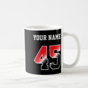 Benutzerdefiniertes rotes Nummer 45 personalisiert Kaffeetasse