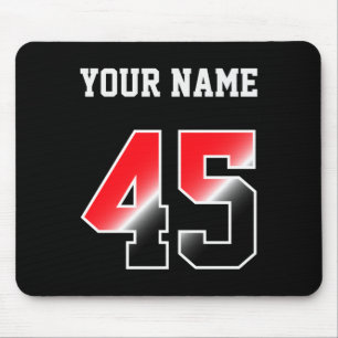Benutzerdefiniertes rotes Nummer 45 personalisiert Mousepad