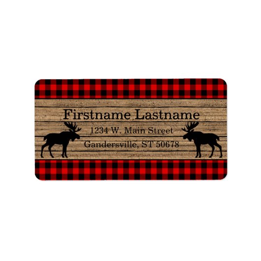 Benutzerdefiniertes rotes Schwarzes Land Karo Kari Adressaufkleber (Vorne)