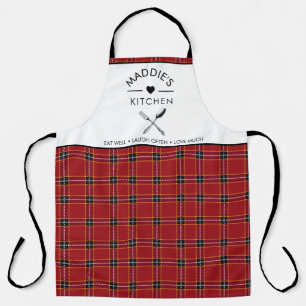Benutzerdefiniertes rotes und Kariertes Schwarzes  Schürze