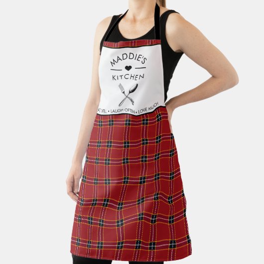 Benutzerdefiniertes rotes und Kariertes Schwarzes Schürze (InSitu)