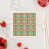 Benutzerdefiniertes rotes Volkskunst-Blumen- und B Serviette (Beispiel)