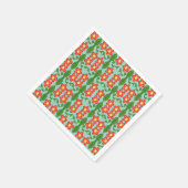 Benutzerdefiniertes rotes Volkskunst-Blumen- und B Serviette (Ecke)