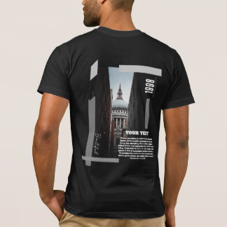 Benutzerdefiniertes Rückendruck Modernes Stadtgebä T-Shirt