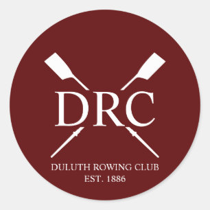 Benutzerdefiniertes Ruderclub-Monogramm Runder Aufkleber