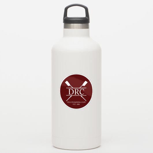 Benutzerdefiniertes Ruderverein-Monogramm Aufkleber (Wassserflasche)
