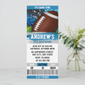 Benutzerdefiniertes Rugby Boys Geburtsticket Einladung (Stehend Vorderseite)