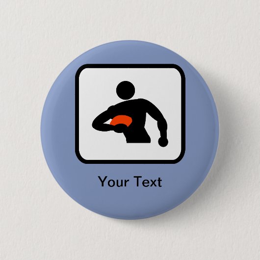 Benutzerdefiniertes Rugby-Player-Logo Button (Vorderseite)