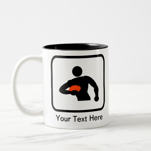 Benutzerdefiniertes Rugby-Player-Logo Zweifarbige Tasse (Links)