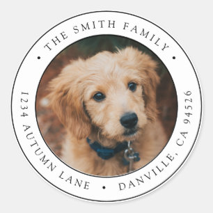 Benutzerdefiniertes rundes Foto-Rücksende-Adresset Runder Aufkleber