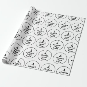 Benutzerdefiniertes rundes Logo Kirchenverpackungs Geschenkpapier
