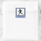 Benutzerdefiniertes Runner-Logo Quadratischer Aufkleber (Tasche)