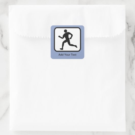 Benutzerdefiniertes Runner-Logo Quadratischer Aufkleber (Tasche)