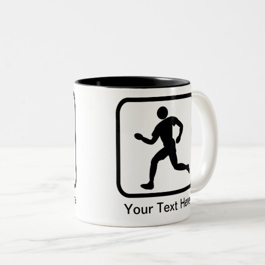 Benutzerdefiniertes Runner-Logo Zweifarbige Tasse (VorderseiteRechts)