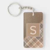 Benutzerdefiniertes rustikales dunkelbraunes Tan B Schlüsselanhänger (Vorderseite)