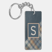 Benutzerdefiniertes rustikales dunkles Aquamarines Schlüsselanhänger (Vorderseite links)