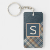 Benutzerdefiniertes rustikales dunkles Aquamarines Schlüsselanhänger (Vorderseite)