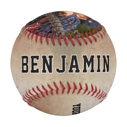 Benutzerdefiniertes Rustikales Foto Baseball (Rückseite)