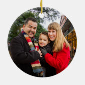 Benutzerdefiniertes Rustikales Rotes Kariertes Fot Keramik Ornament (Hinten)