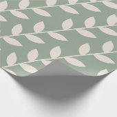Benutzerdefiniertes Sage Green 70er Retro-Leaf-Mus Geschenkpapier (Ecke)
