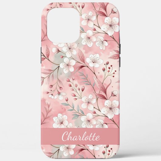Benutzerdefiniertes Sakura-Blume-Muster Rosa Case-Mate iPhone Hülle (Rückseite)