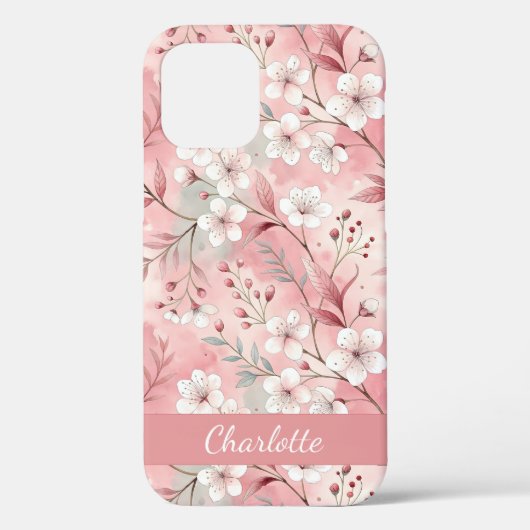 Benutzerdefiniertes Sakura-Blume-Muster Rosa Case-Mate iPhone Hülle (Rückseite)