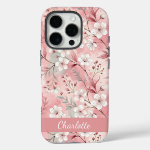 Benutzerdefiniertes Sakura-Blume-Muster Rosa iPhone 16 Pro Hülle