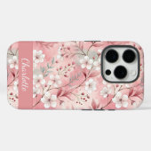 Benutzerdefiniertes Sakura-Blume-Muster Rosa Case-Mate iPhone Hülle (Rückseite (Horizontal))