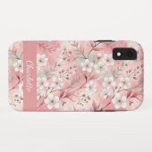 Benutzerdefiniertes Sakura-Blume-Muster Rosa Case-Mate iPhone Hülle (Rückseite (Horizontal))