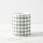 Benutzerdefiniertes Salbei-Olivgrün Gingham Modern Kaffeetasse (Mittel)