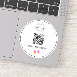 Benutzerdefiniertes Salon-Logo Instagram QR-Code Aufkleber