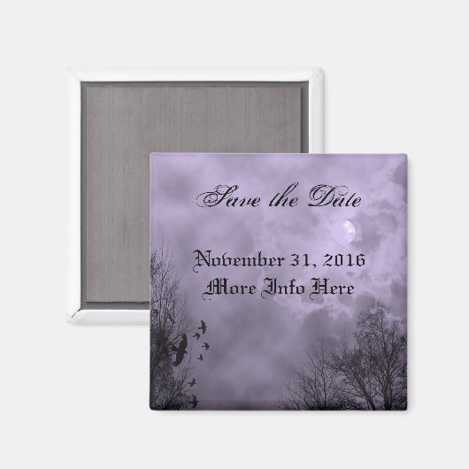 Benutzerdefiniertes Save the Date Spuk Lila Sky Ma Magnet (Vorderseite/Rückseite)