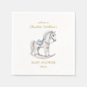 Benutzerdefiniertes Schaukelpferd Baby Shower Serviette