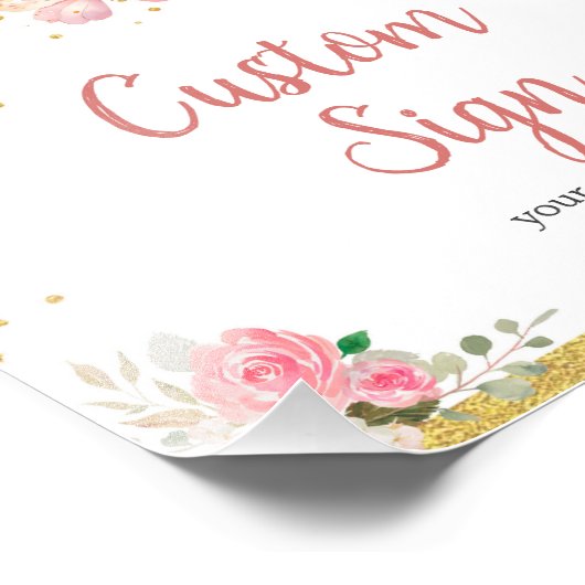 Benutzerdefiniertes Schild mit rosa Schmetterling (Ecke)