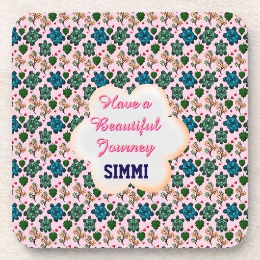 Benutzerdefiniertes Schildkrötenmuster Getränkeuntersetzer (Vorderseite)