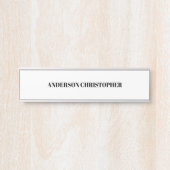 Benutzerdefiniertes Schlichtes Weiß Beruflich Türschild (Vorderseite )
