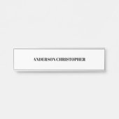 Benutzerdefiniertes Schlichtes Weiß Beruflich Türschild (Vorderseite )