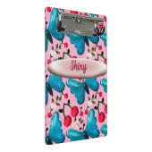 Benutzerdefiniertes Schmetterlings-Blumenmuster-Ge Mini Klemmbrett (Schrägansicht)