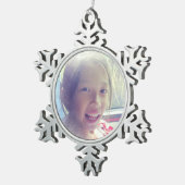 Benutzerdefiniertes Schneeeffekt Selfie-Foto Schneeflocken Zinn-Ornament (Rechts)